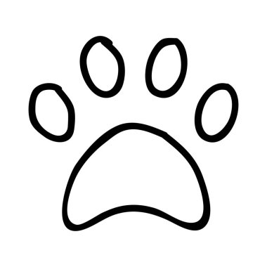 hayvan pençe düz simgesi, vektör, illüstrasyon