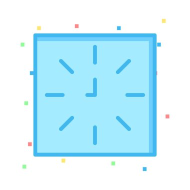 duvar saat düz simgesi, vektör, illüstrasyon