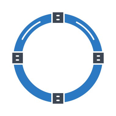 hayat tüp düz simgesi beyaz arka plan, vektör, illüstrasyon izole