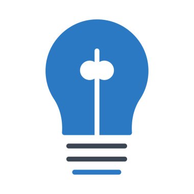 ampul düz simgesi, vektör, illüstrasyon, fikir kavramı 