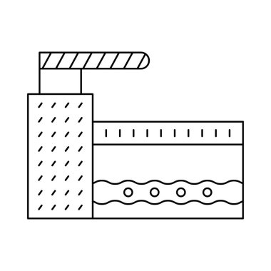 Yüzme Havuzu parça düz simgesi beyaz arka plan, vektör, illüstrasyon izole