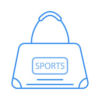 spor çanta düz simgesi beyaz arka plan, vektör, illüstrasyon izole