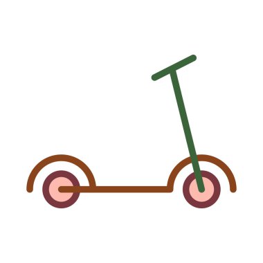 Çocuk scooter düz simgesi, vektör, illüstrasyon