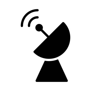 uydu çanağı düz simgesi, vektör, illüstrasyon