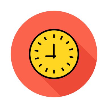 duvar saat düz simgesi, vektör, illüstrasyon