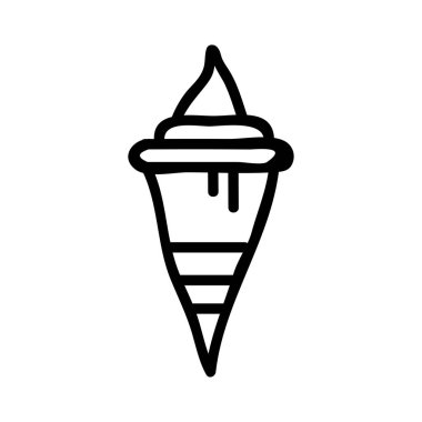 tatlı dondurma düz simgesi, vektör, illüstrasyon 