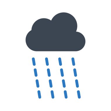 yağmur bulutu düz simgesi, vektör, illüstrasyon
