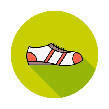 Beyaz arka plan, vektör, illüstrasyon izole jogger spor ayakkabı düz simgesi