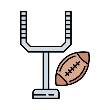 rugby spor düz simgesi beyaz arka plan, vektör, illüstrasyon izole