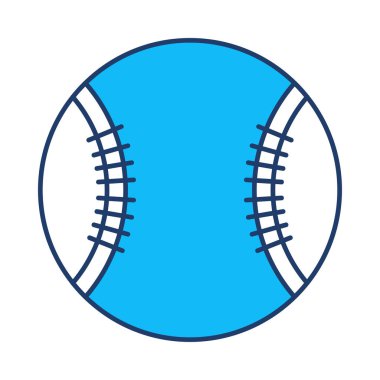 beysbol topu düz simgesi beyaz arka plan, vektör, illüstrasyon izole
