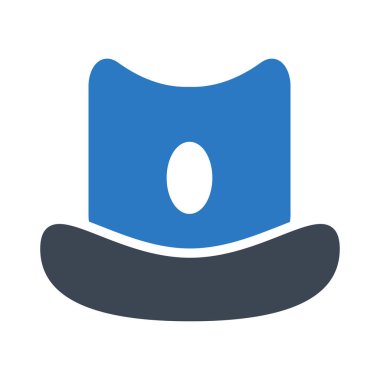 moda şapka düz simgesi, vektör, illüstrasyon