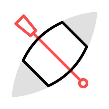 Kano kürek düz simgesi beyaz arka plan, vektör, illüstrasyon izole  