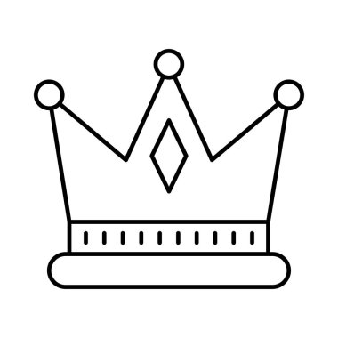 taç düz simgesi beyaz arka plan, vektör, illüstrasyon izole
