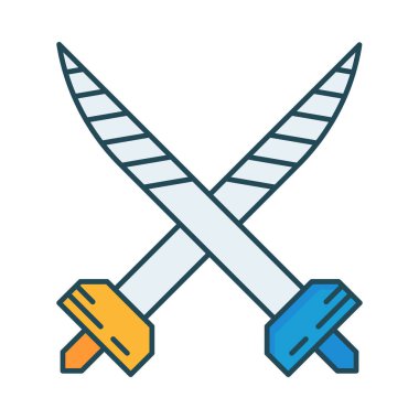 Beyaz arka plan, vektör, illüstrasyon izole kılıç düz simgesi