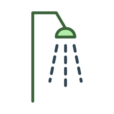 duş banyo musluk düz simgesi, vektör, illüstrasyon