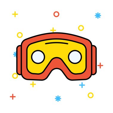 kar maskesi düz simgesi, vektör, illüstrasyon