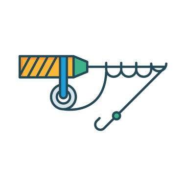 Beyaz arka plan, vektör, illüstrasyon izole olta düz simgesi