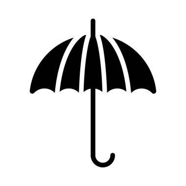 yağmur şemsiye düz simgesi, vektör, illüstrasyon