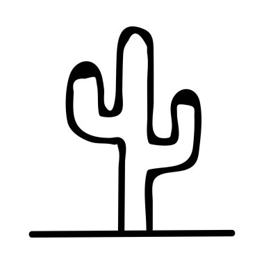 Kaktüs düz simgesi, vektör, illüstrasyon
