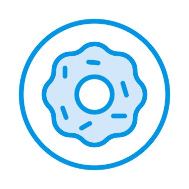 tatlı kurabiye düz simgesi, vektör, illüstrasyon