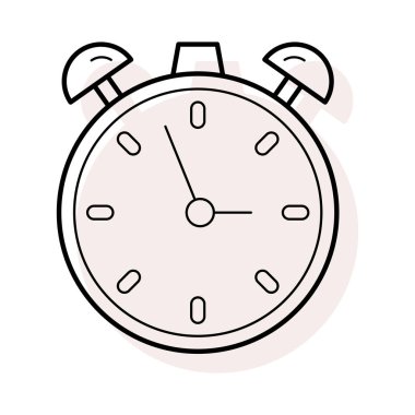 çalar saat düz simgesi, vektör, illüstrasyon