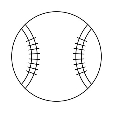 beysbol topu düz simgesi beyaz arka plan, vektör, illüstrasyon izole
