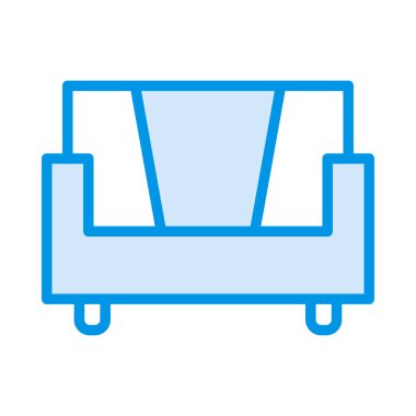 kanepe düz simgesi, vektör, illüstrasyon, iç kavramı 