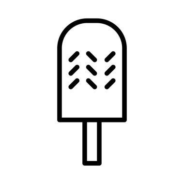 tatlı dondurma düz simgesi, vektör, illüstrasyon 