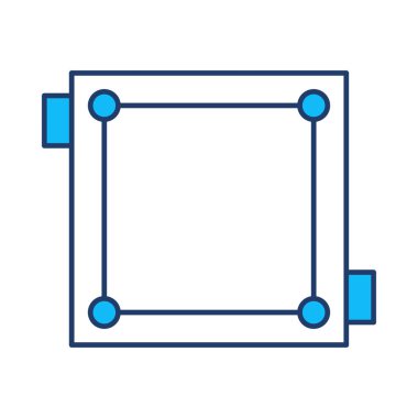 karambol kurulu tablo oyun düz simgesi beyaz arka plan, vektör, illüstrasyon izole