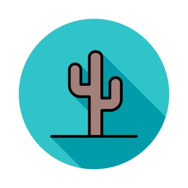 Kaktüs düz simgesi, vektör, illüstrasyon