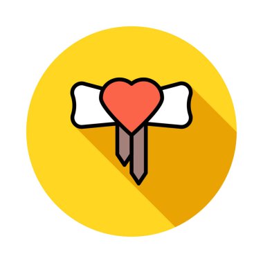 Hediyelik şerit yay düz simgesi, vektör, illüstrasyon 