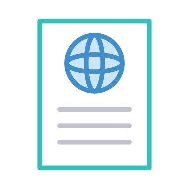 Pasaport düz simgesi, vektör, illüstrasyon