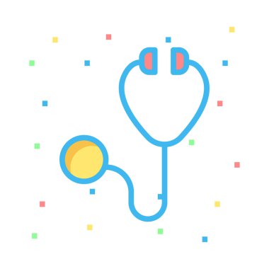 stetoskop düz simgesi, vektör, illüstrasyon