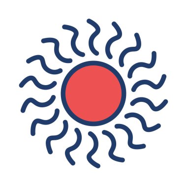 Güneş düz simgesi, vektör, illüstrasyon, yaz saati kavramı 