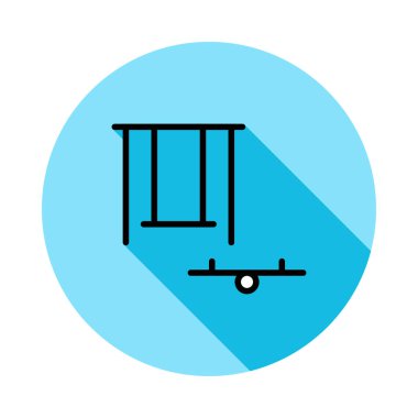 Park salıncaklar düz simgesi, vektör, illüstrasyon