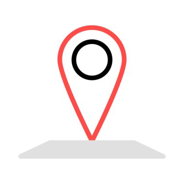 konumu PIN harita düz simgesi, vektör, illüstrasyon 