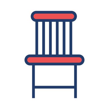 sandalye düz simgesi, vektör, illüstrasyon, iç kavramı 