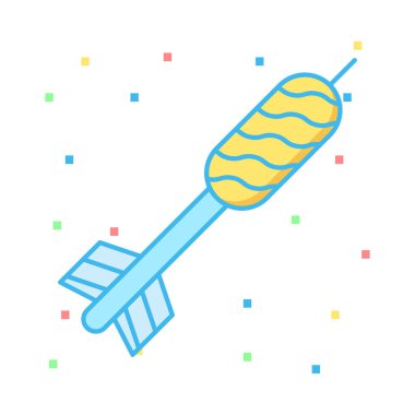 dart düz simgesi beyaz arka plan, vektör, illüstrasyon izole