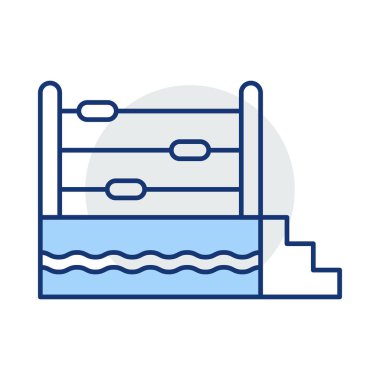 boks halka düz simgesi beyaz arka plan, vektör, illüstrasyon izole  