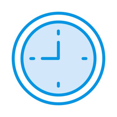 duvar saat düz simgesi, vektör, illüstrasyon