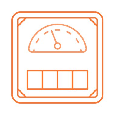 ağırlık ölçer düz simgesi beyaz arka plan, vektör, illüstrasyon izole