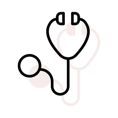 stetoskop düz simgesi, vektör, illüstrasyon