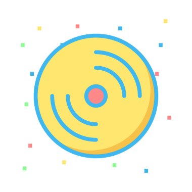 CD disk düz simgesi, vektör, illüstrasyon