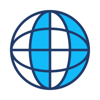 dünya küresel tarayıcı düz simgesi, vektör, illüstrasyon