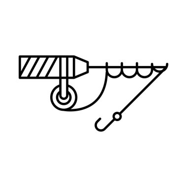 Beyaz arka plan, vektör, illüstrasyon izole olta düz simgesi