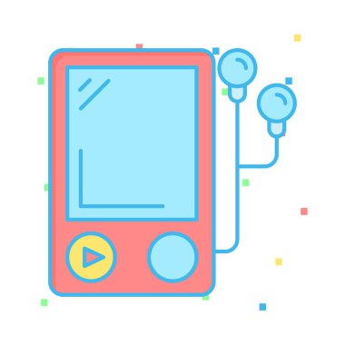 video oyun aygıtı düz simgesi, vektör, illüstrasyon 