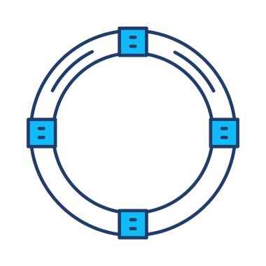 hayat tüp düz simgesi beyaz arka plan, vektör, illüstrasyon izole