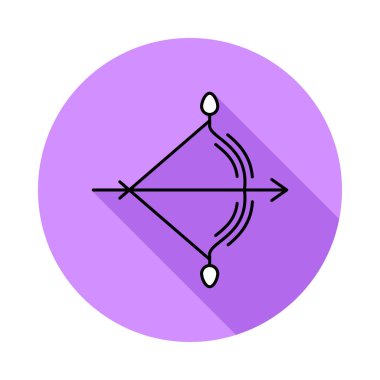 Beyaz arka plan, vektör, illüstrasyon izole okçu ok ve yayla düz simgesi 