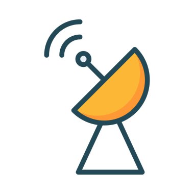 uydu çanağı düz simgesi, vektör, illüstrasyon