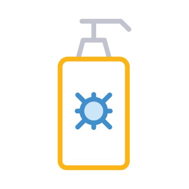 şampuan şişesi düz simgesi, vektör, illüstrasyon 